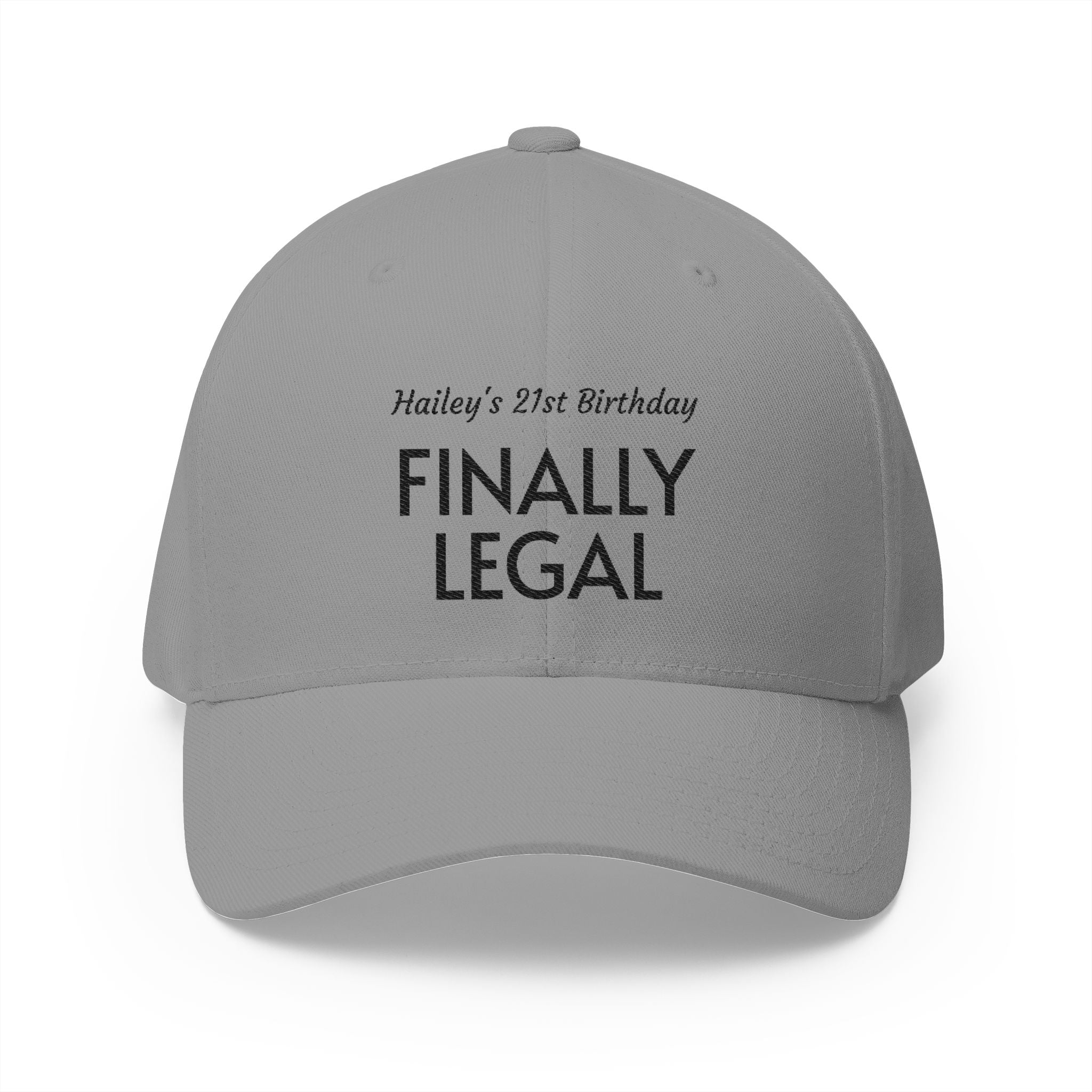 Finally Legal Embroidered Cap — Personalized 21st Birthday Hat