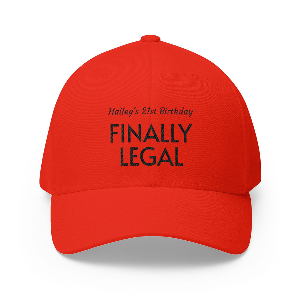 Finally Legal Embroidered Cap — Personalized 21st Birthday Hat
