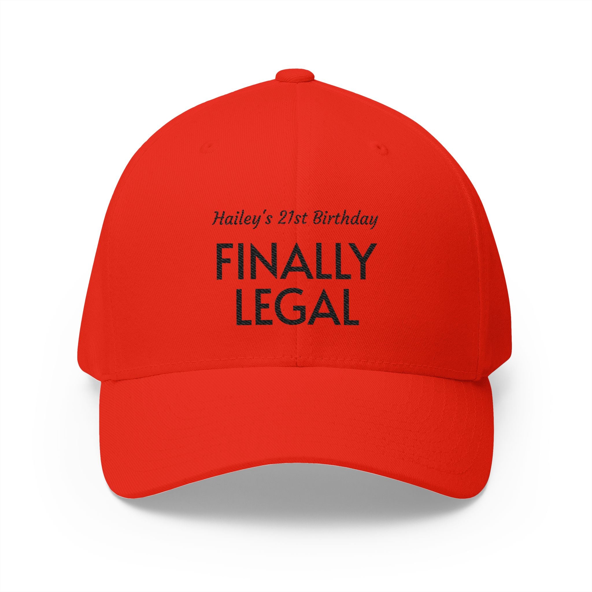 Finally Legal Embroidered Cap — Personalized 21st Birthday Hat