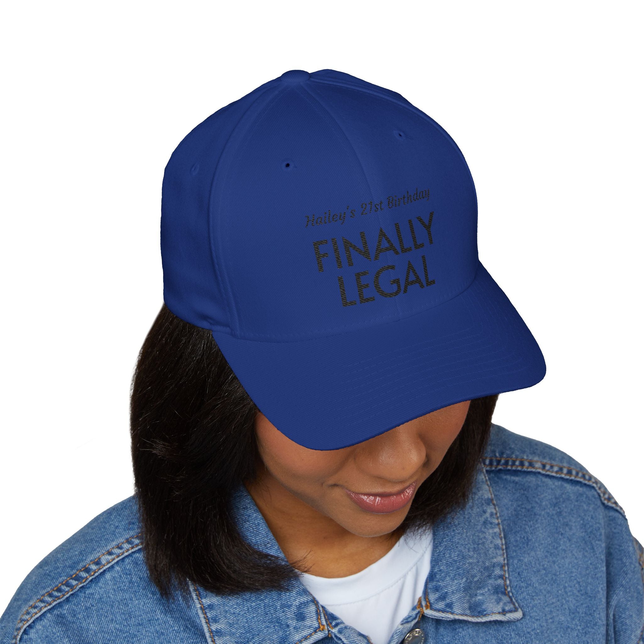 Finally Legal Embroidered Cap — Personalized 21st Birthday Hat