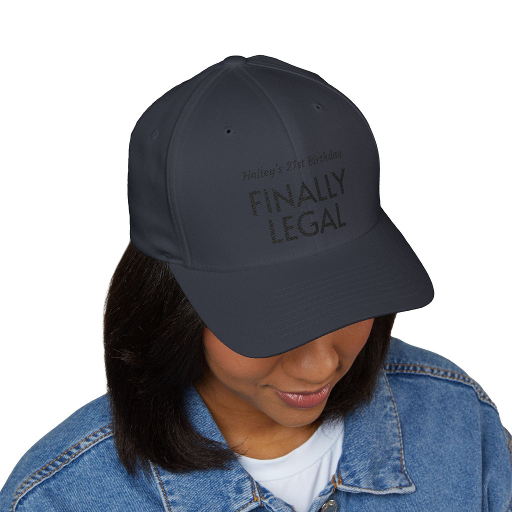 Finally Legal Embroidered Cap — Personalized 21st Birthday Hat