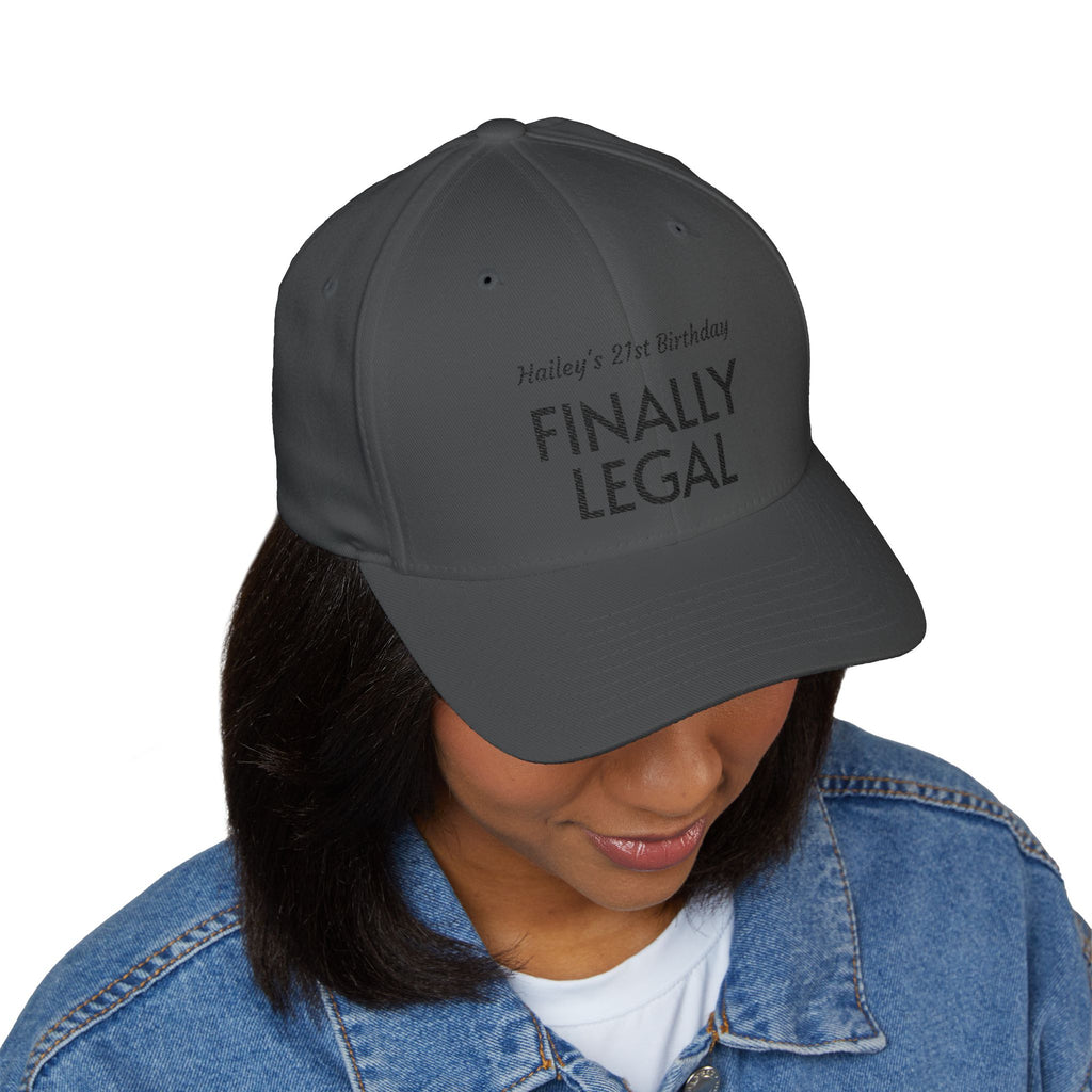 Finally Legal Embroidered Cap — Personalized 21st Birthday Hat