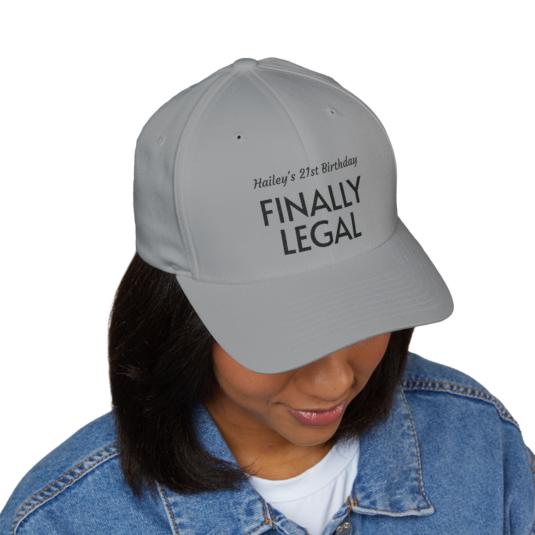 Finally Legal Embroidered Cap — Personalized 21st Birthday Hat
