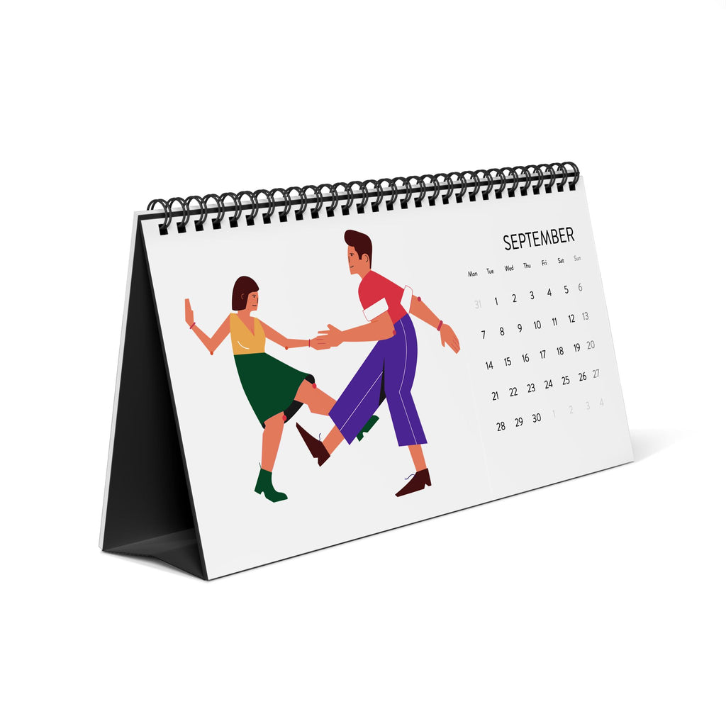 Patriotic LOVE desk calendar | Simplex 2026 grid