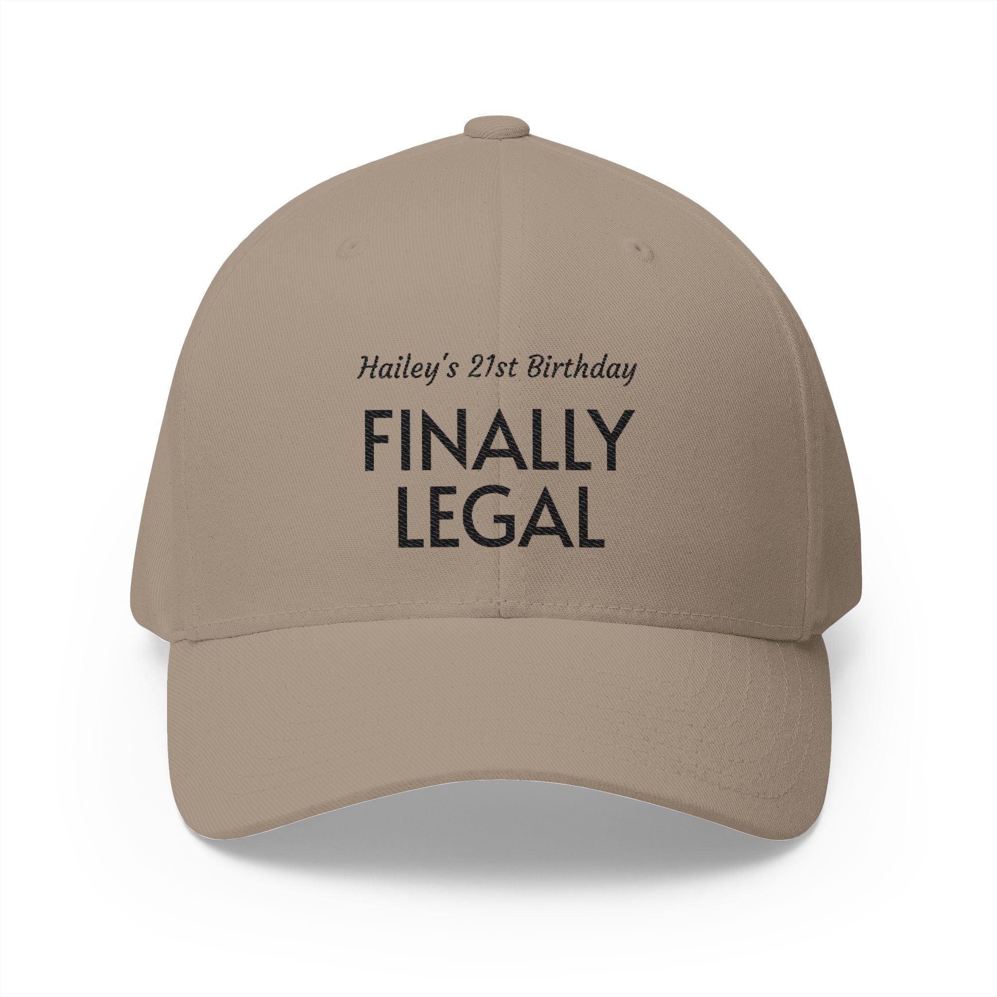 Finally Legal Embroidered Cap — Personalized 21st Birthday Hat