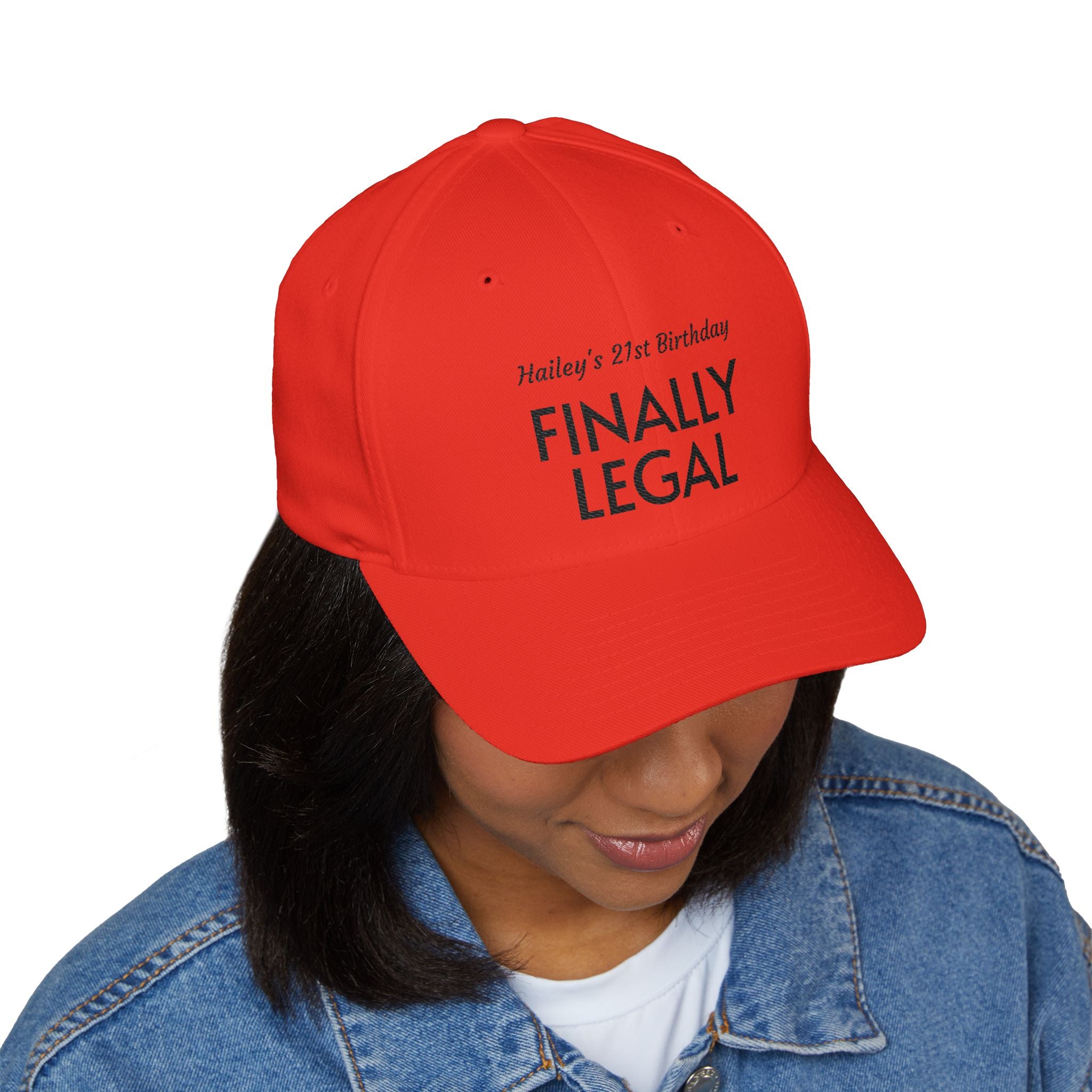 Finally Legal Embroidered Cap — Personalized 21st Birthday Hat