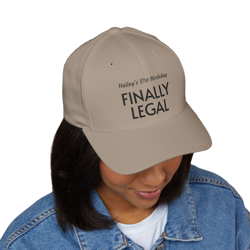 Finally Legal Embroidered Cap — Personalized 21st Birthday Hat