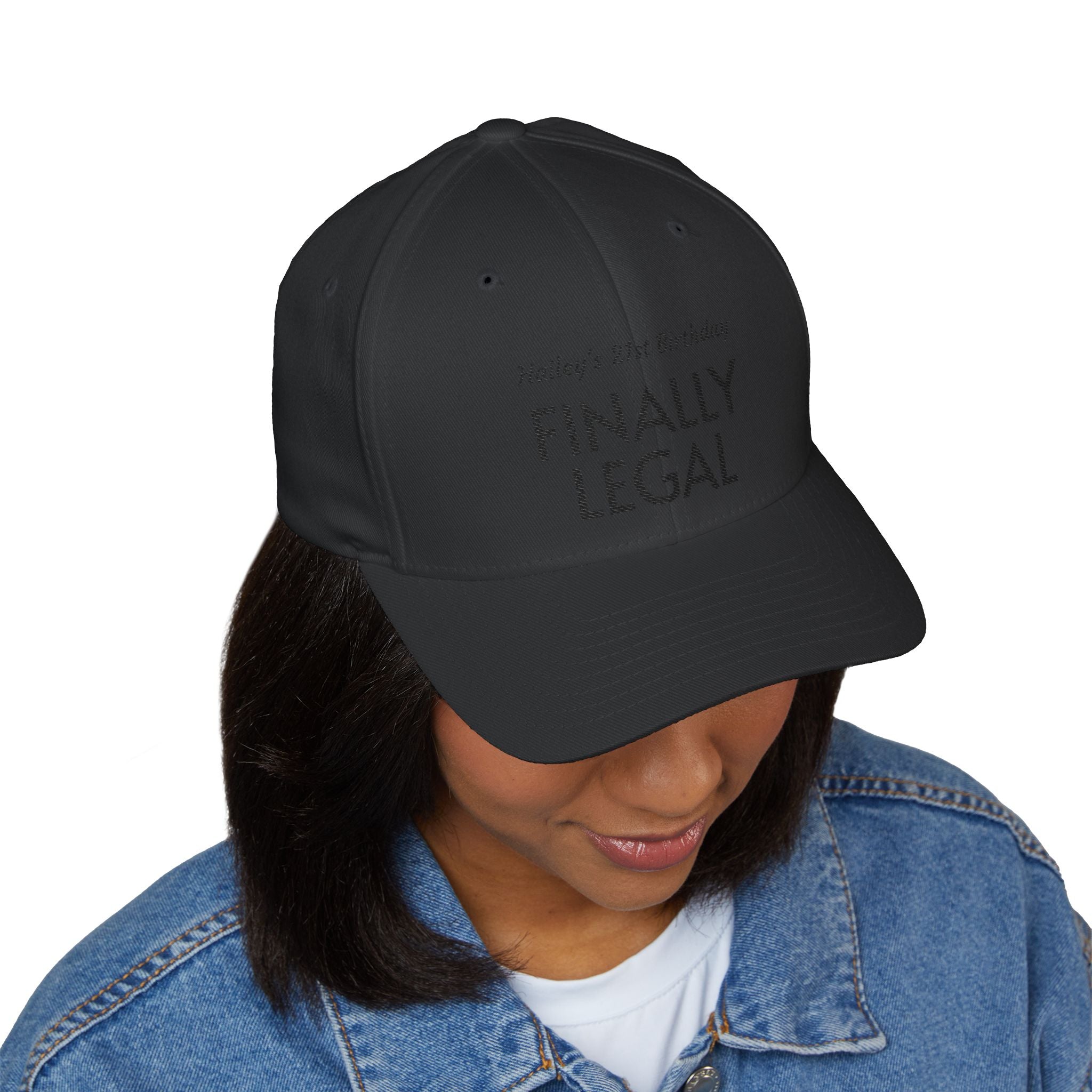 Finally Legal Embroidered Cap — Personalized 21st Birthday Hat