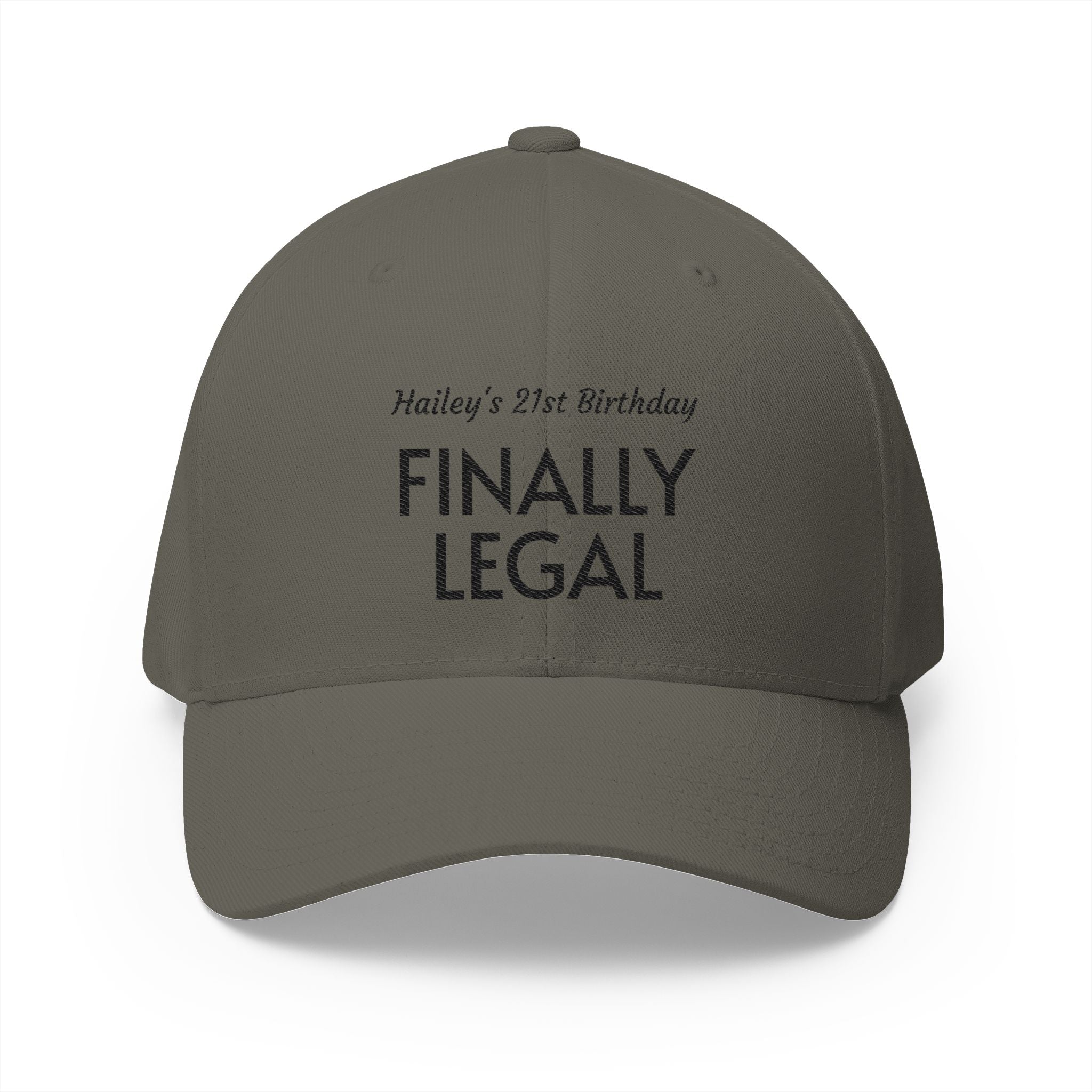 Finally Legal Embroidered Cap — Personalized 21st Birthday Hat